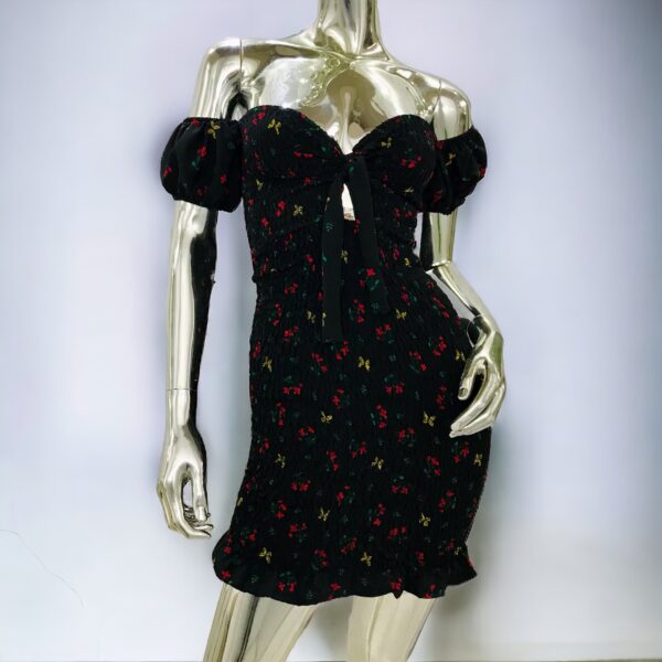 Vestido Lastex Ombro Princesa Preto Tam.Unico