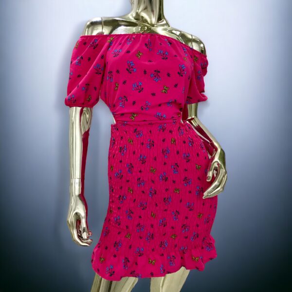 Vestido Lastex Decote Ciganinha Pink Tam.Unico