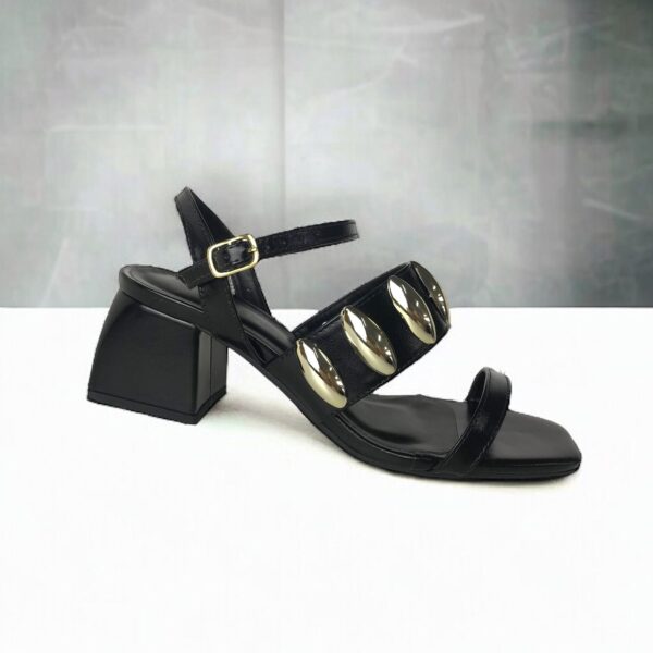 Sandalia Salto Bloco Preta Ref. M3578 Bourtz
