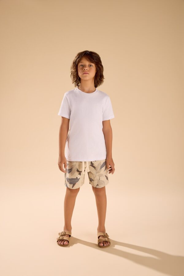 Conjunto Camiseta Bege Meia Malha e BoadShort Microfibra Ref.12869 - FBR - Image 2