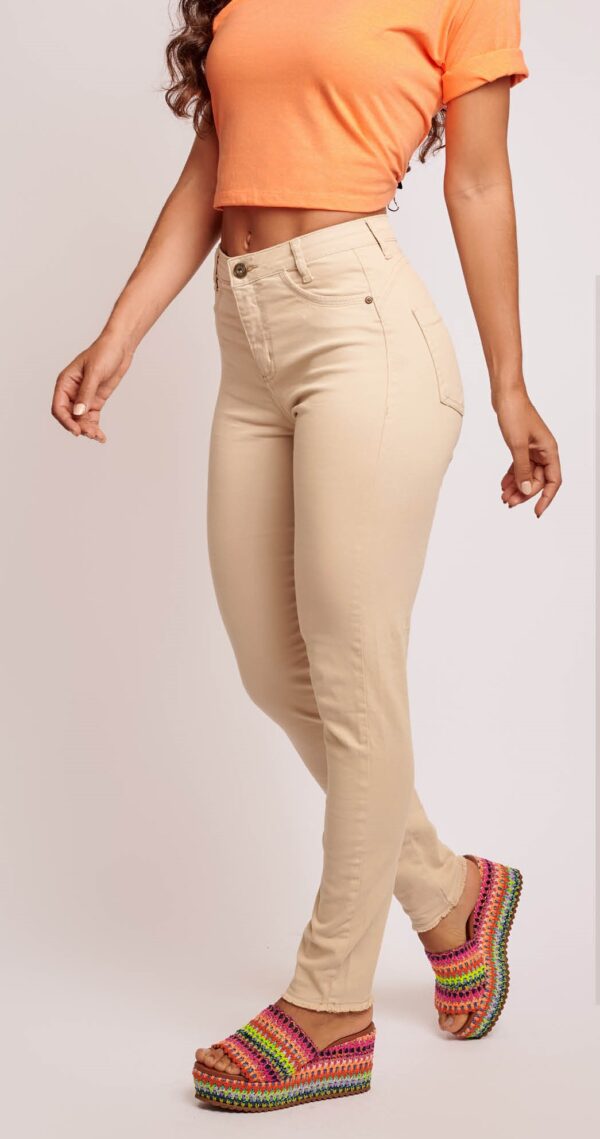 Calça Fem. Skinny Color Bege Ref.11390 - Lottus