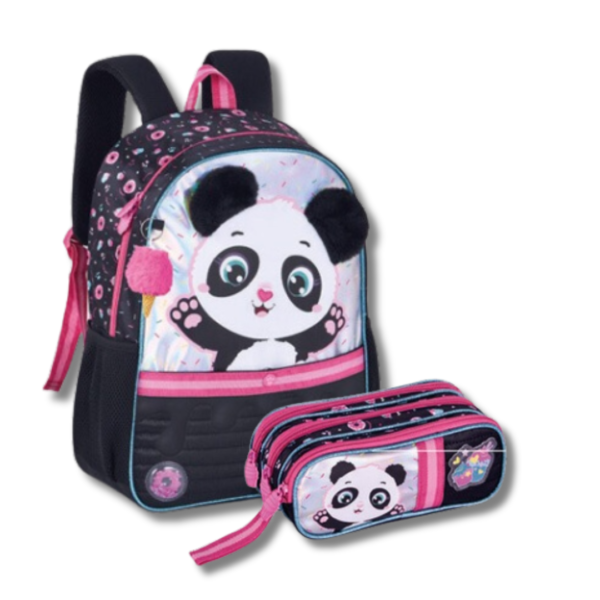 Kit Mochila Pandinha + Estojo Ref.7533+7564 - Ravi