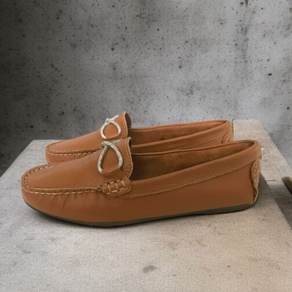 Mocassim Couro Feminino Capuccino Elaine Ref.89 - Clara Lua