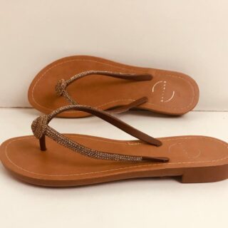 Rasteira Terracota Laura c/Stras L113 - Evoluxe