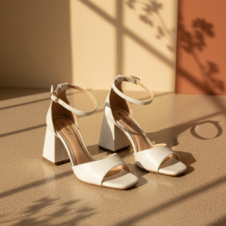 Sandalia Off White c/Salto Bloco M1895 - Bourtz